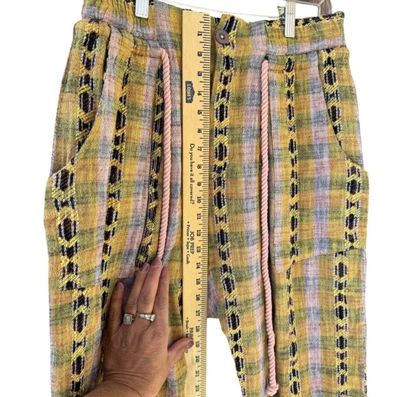 Free People Womens Small Desert Heat Harem Pants Knit Yellow Combo Southwestern - Picture 12 of 15